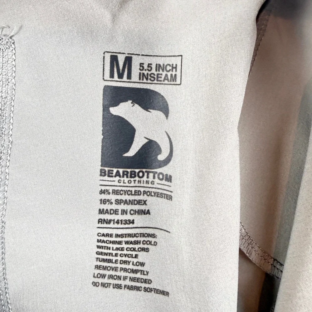 Bearbottom Clothing Mens Grey Athletic Shorts 5.5 Inseam Size Medium Drawstring